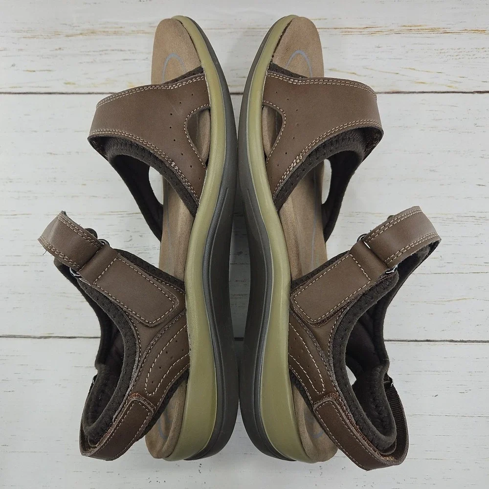 Orthofeet Malibu 962 Womens 11 2E Extra Wide Brown Leather Comfort Sandals - Picture 7 of 10